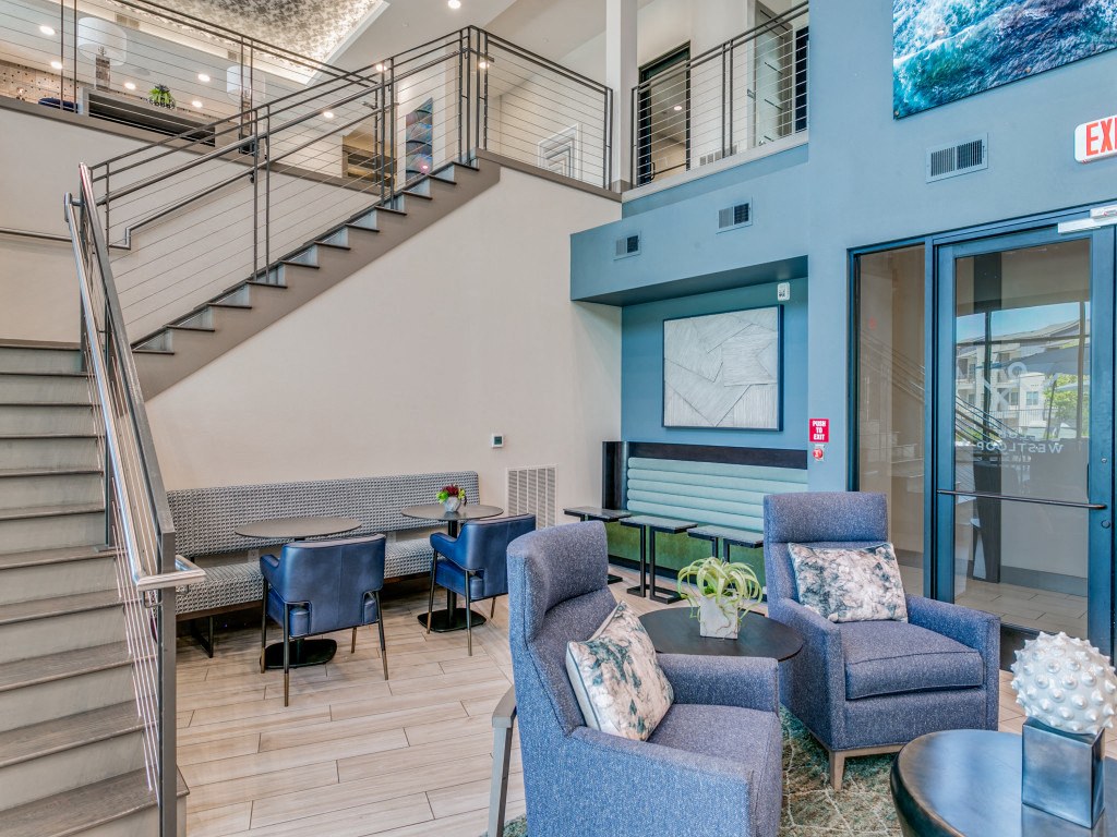 Spacious two-story resident lounge